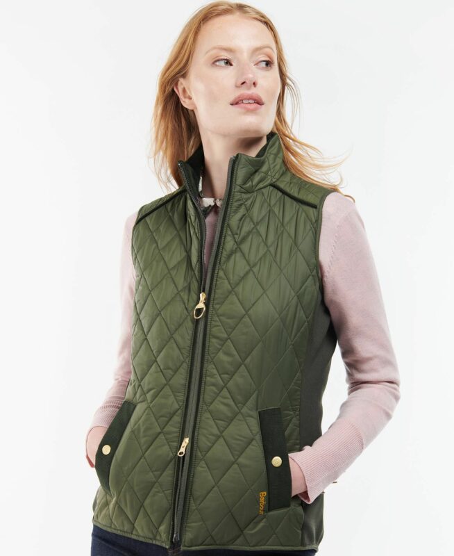 Barbour Poppy Gilet Olive Renaissance Floral - Fawcetts Online