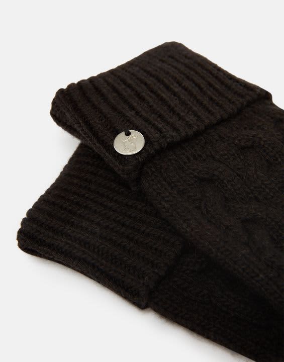 Joules Elena Cable Glove Black - Fawcetts Online